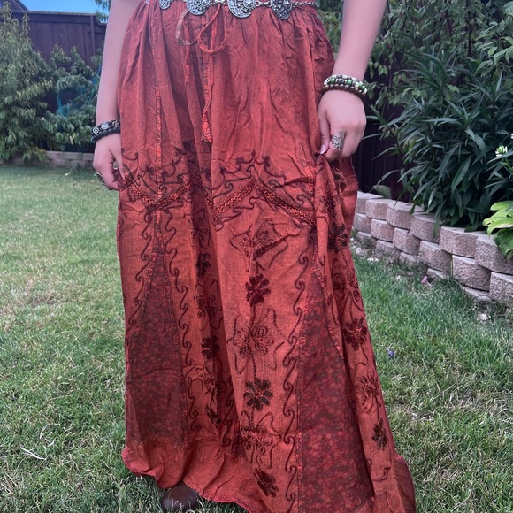Rustic Patchwork Embroidered Boho Skirt - Picture 15 of 16